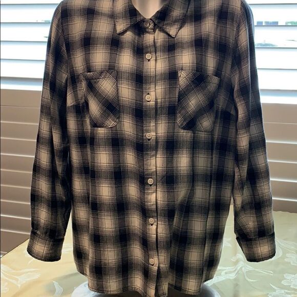 Style & Co plaid & paisley reversible button long sleeve - Picture 2 of 10